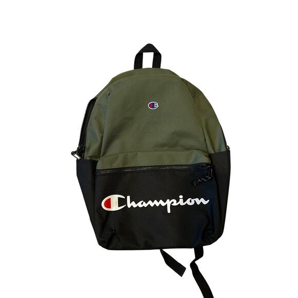 Champion Daily Army Green Black Logo Backpack - Picture 1 of 3